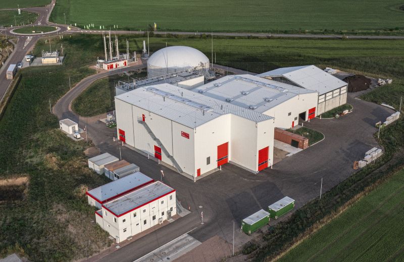 Luftbild der Bioabfallvergärungsanlage Bernburg