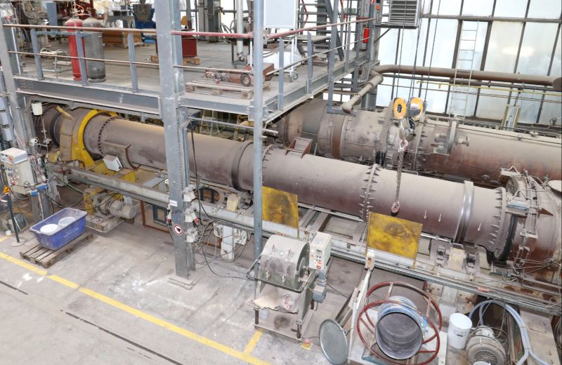 Drehrohrofen der Technikums-Versuchsanlage